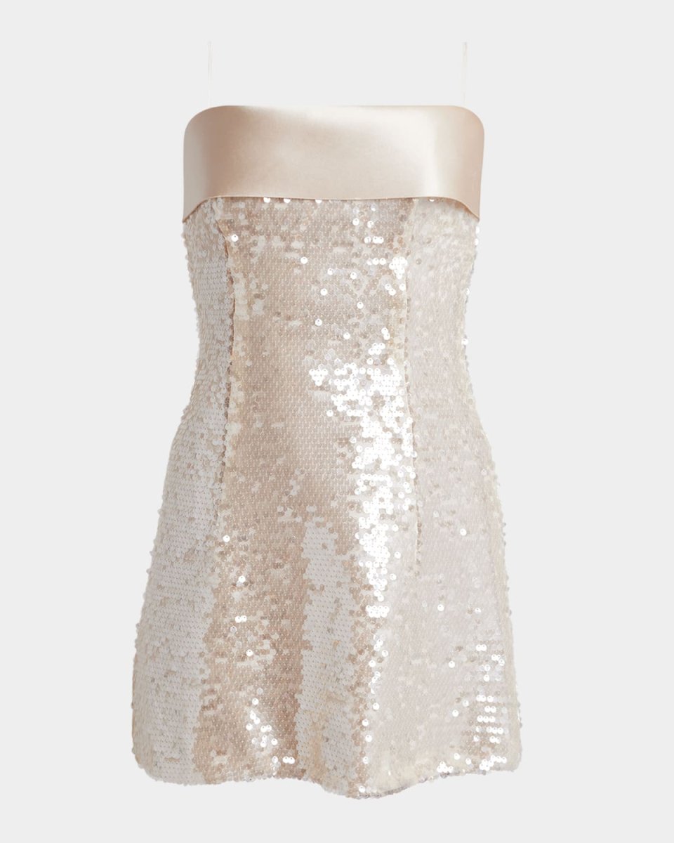 Sequined Strapless Mini Dress